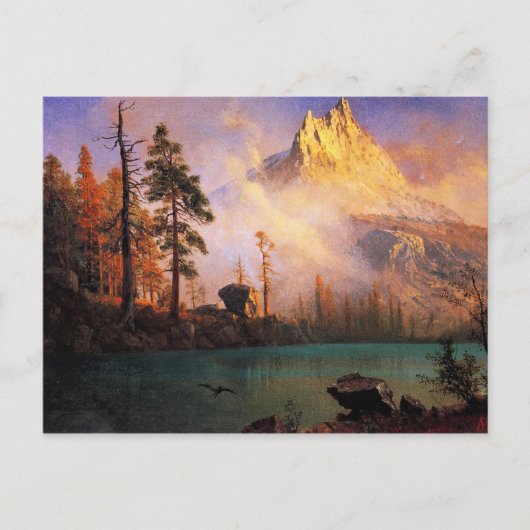 Bierstadt - bergmeer, kunstschilderij briefkaart (Voorkant)
