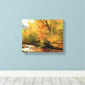 Bierstadt - Brook in Bossen, landschap Canvas Afdruk (Insitu (Houten vloer))