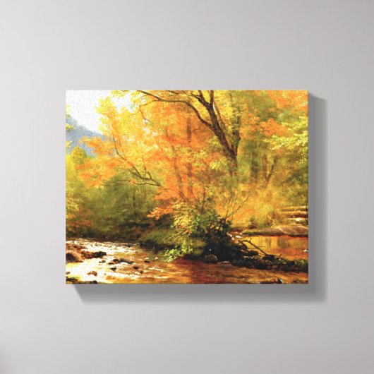 Bierstadt - Brook in Bossen, landschap Canvas Afdruk (Voorkant)