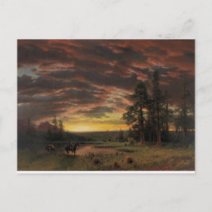 Bierstadt die Evening op de Prairie schildert Briefkaart