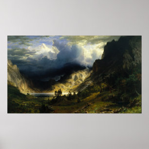 Bierstadt - een Storm in het Rocky-gebergte Poster