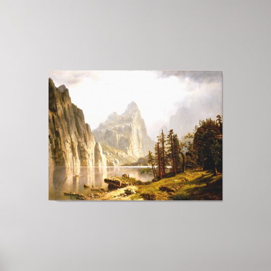 Bierstadt - Merced River, Yosemite Valley Canvas Afdruk (Voorkant)