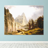 Bierstadt - Merced River, Yosemite Valley Canvas Afdruk (Insitu (Houten vloer))