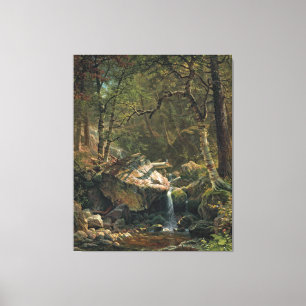 Bierstadt Mountain Brook Landscape Painting Canvas Afdruk
