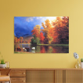 Bierstadt over het Saco schilderen Canvas Afdruk (Insitu (Woonkamer))