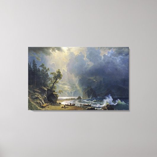Bierstadt Puget Sound Pacific Coast Painting Canvas Afdruk (Voorkant)