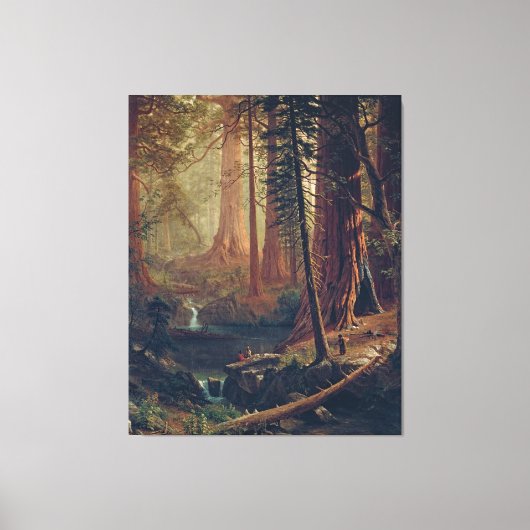 Bierstadt Redwood Trees schilderen Canvas Afdruk (Voorkant)