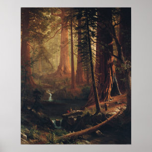 Bierstadt - reuzenroodbaarzen uit Californië Poster