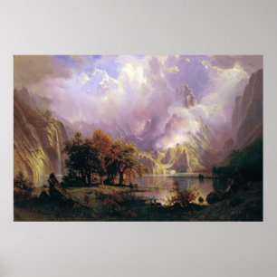 Bierstadt Rocky Mountain Landscape Painting Poster