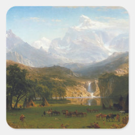 Bierstadt Rocky Mountains Landers Peak Painting Vierkante Sticker