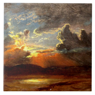 Bierstadt - Sunlit Skies, prachtige landschapskuns Tegeltje