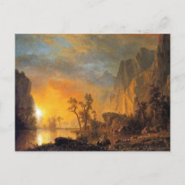 Bierstadt Sunset in de Rockies Painting Briefkaart