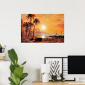 Bierstadt - Tropical Landscape Poster (Thuiskantoor)