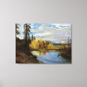 Bierstadt - Uitgang bij Lake Tahoe Canvas Afdruk