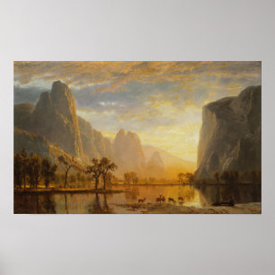 Bierstadt - vallei van de josemiet poster