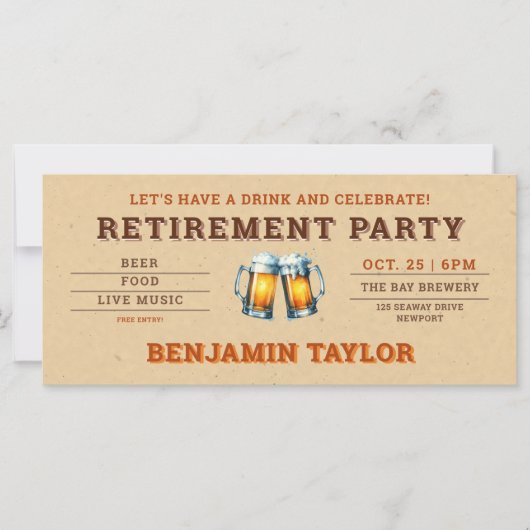 Bierthemaplatform Ticket Kraft Pensioenfeestje (Voorkant)