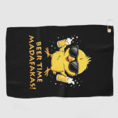 Biertijd Madafakas Grappig Meme Duck Goose Retro Golfhanddoek (Horizontaal)