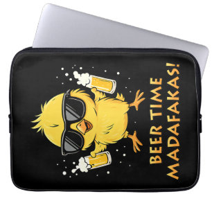 Biertijd Madafakas Grappig Meme Duck Goose Retro Laptop Sleeve