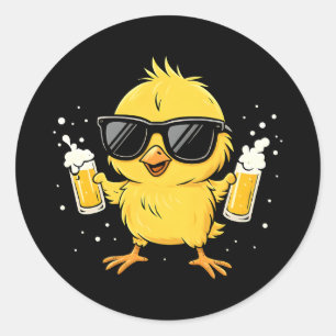 Biertijd Madafakas Grappig Meme Duck Goose Retro Ronde Sticker