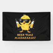 Biertijd Madafakas Grappig Meme Duck Goose Retro Spandoek (Horizontaal)