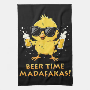 Biertijd Madafakas Grappig Meme Duck Goose Retro Theedoek