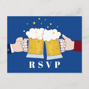 biertjes, bierthema, feest, Briefkaart RSVP