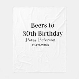 Biertjes tot 30e verjaardag naam datum man stijlvo fleece deken