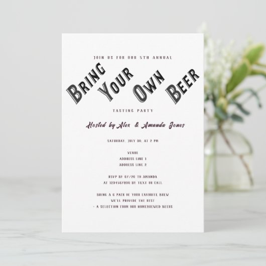 Biervluchten Breng-je-eigen-bier Proeverij Feestje Kaart (Staand voorkant)