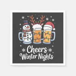 Biervrienden Kerstnacht Kerstman Bierliefhebbers Servet