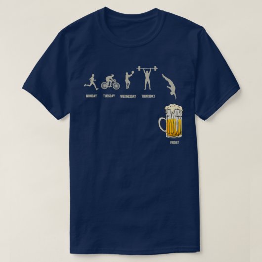 Bierweek atleet bier drinken sport t-shirt (Design voorkant)