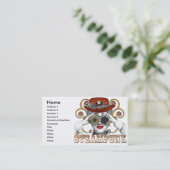 biespunk collage kunst visitekaartje (Staand voorkant)