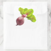 Biet met grote bladeren vierkante sticker (Tas)