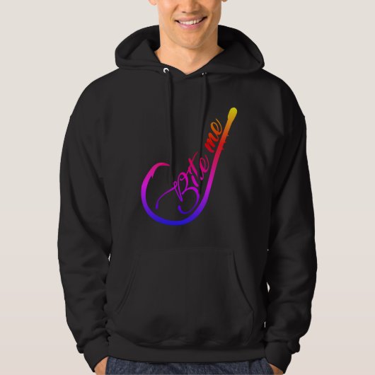 Bietel me! Funny Vissen Hook Hoodie (Voorkant)