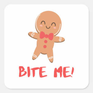 Bietel me! Gingerbrood Man Vierkante Sticker