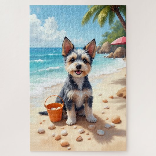 Biewer Terrier Beach Shell Scene Legpuzzel (Verticaal)