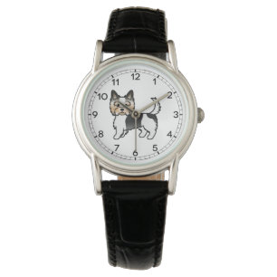 Biewer Terrier / Biewer Yorkie Schattige Cartoon H Horloge
