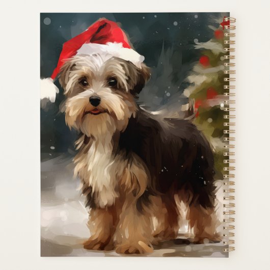 Biewer Terrier Chien dans Noël de neige (Dos)
