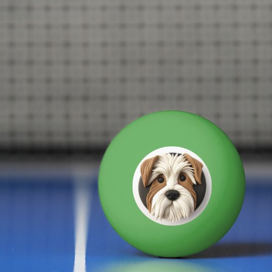 Biewer Terrier Dog 3D geïnspireerd Pingpongballen (Net)