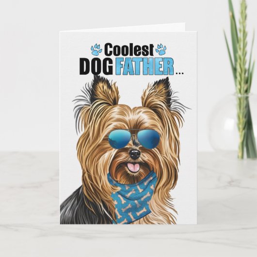 Biewer Terrier Dog Coolest Dad Ooit Vaderdag Feestdagen Kaart (Voorkant)