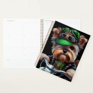 Biewer Terrier Dog Driving Bike Street Patrick's D Planner