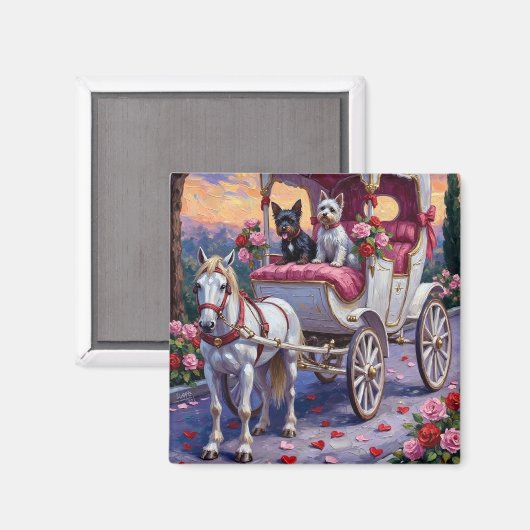 Biewer Terrier Dog Valentine's Day Magneet (Voorkant / Achterkant)