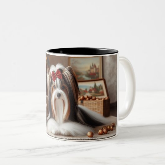 Biewer Terrier Holiday Mug (Devant droit)