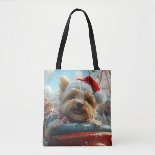 Biewer Terrier Hond Achterbaan Kerstmis  Draagtas