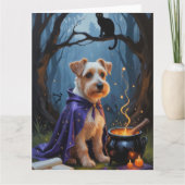 Biewer Terrier Hond grillig Halloween schilderij Kaart (Voorkant)