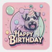 Biewer Terrier hond kleurrijk Vierkante Sticker (Voorkant)