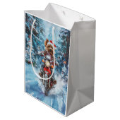 Biewer Terrier Hond Rijden Motorfiets Kerstmis Medium Cadeauzakje (Achterkant Gekanteld)