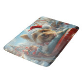 Biewer Terrier Hond Roller Coaster Kerst Badmat (Gekanteld)