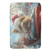 Biewer Terrier Hond Roller Coaster Kerst Badmat (Voorkant Verticaal)