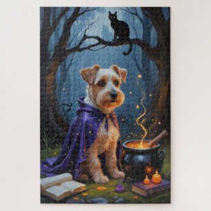 Biewer Terrier-hond Whimsical Halloween-schilderij Legpuzzel