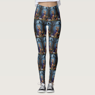 Biewer Terrier-hond Whimsy Halloween-schilderij Leggings